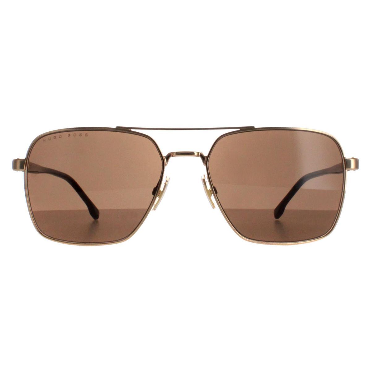 Eckige Aviator-Sonnenbrille Roségold