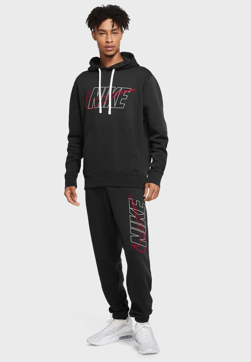 Herren Schwarzes Nike Club Trainingsanzug Set