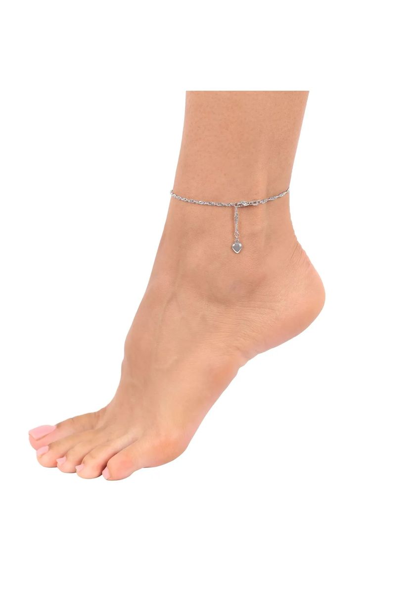 amor Damen Fußkettchen, 925er Silber, silber