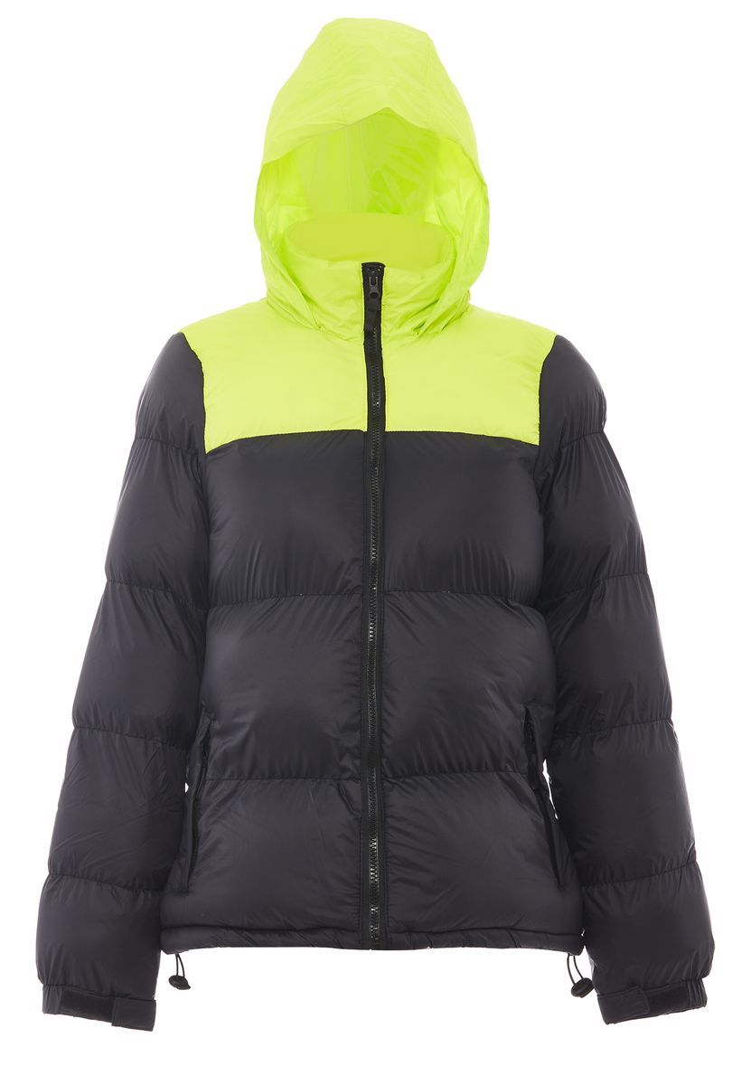 Wattierte Bicolor Steppjacke mit Kapuze