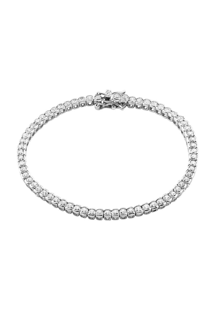 amor Damen Tennisarmband, 925er Silber, silber