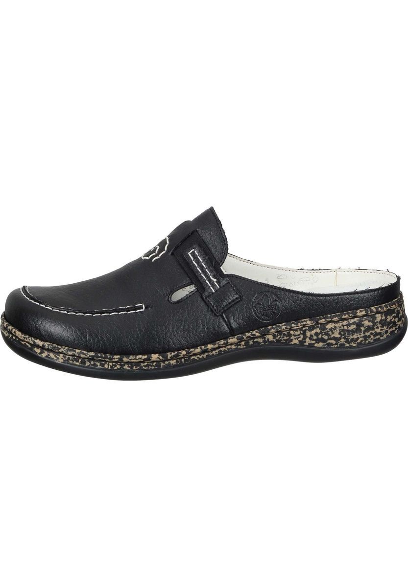 Schwarzer Leder Slipper Clog