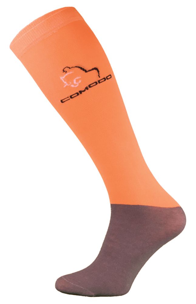 COMODO - Femme Chaussettes Equitation | Chaussettes Hautes Longues pour Eté - Orange