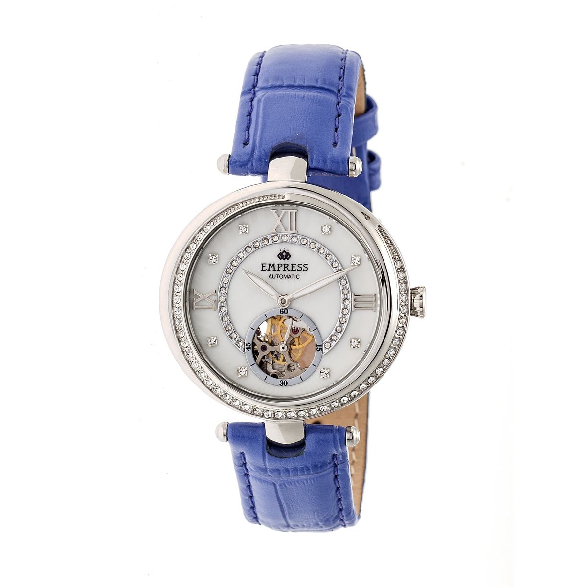 Automatikuhr für Damen mit Lederarmband