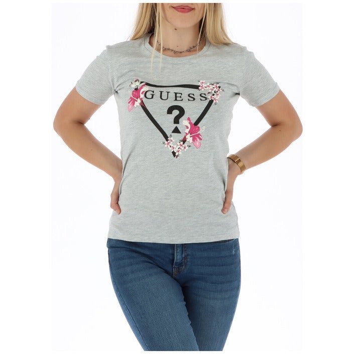 T-Shirt mit Blumengrafik und Rundhalsausschnitt