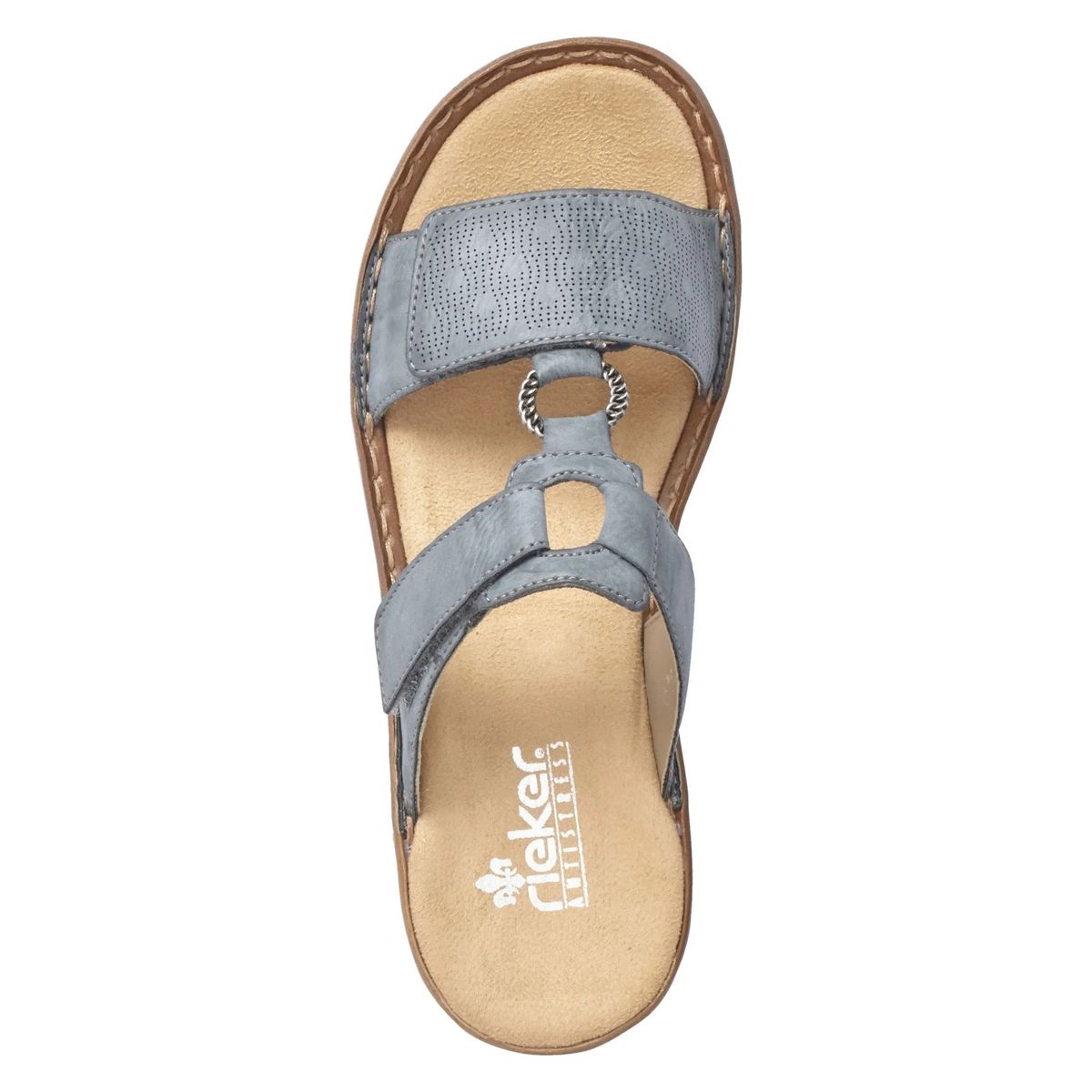 Bequeme blaue Leder-Pantoletten