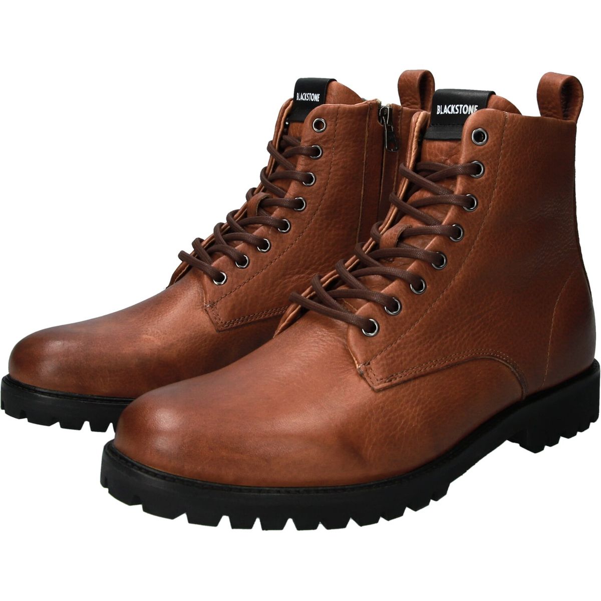 Minimalistische Leder-Schnürstiefel mit Profilsohle