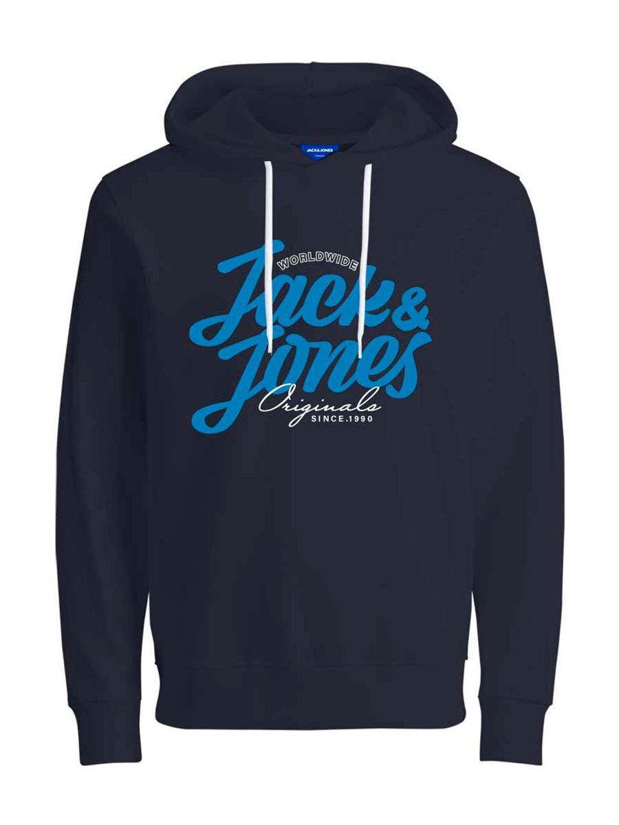 Marineblauer Kapuzenpullover für Herren mit Grafikprint