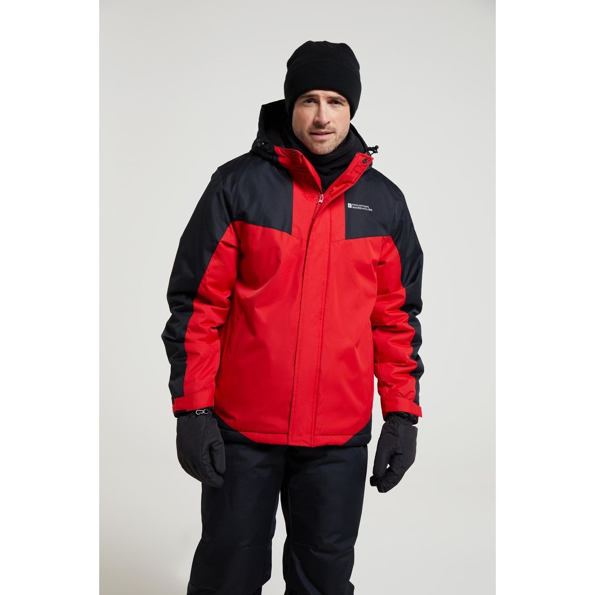 Herren Ski Jacke Aktiv Rot & Schwarz