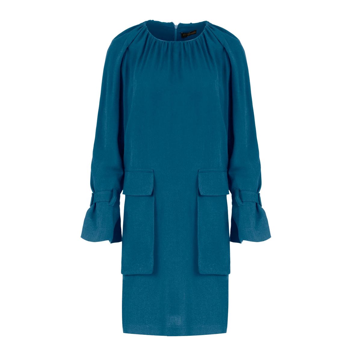 Lockeres Tencel-Kleid mit Übergroßen Taschen