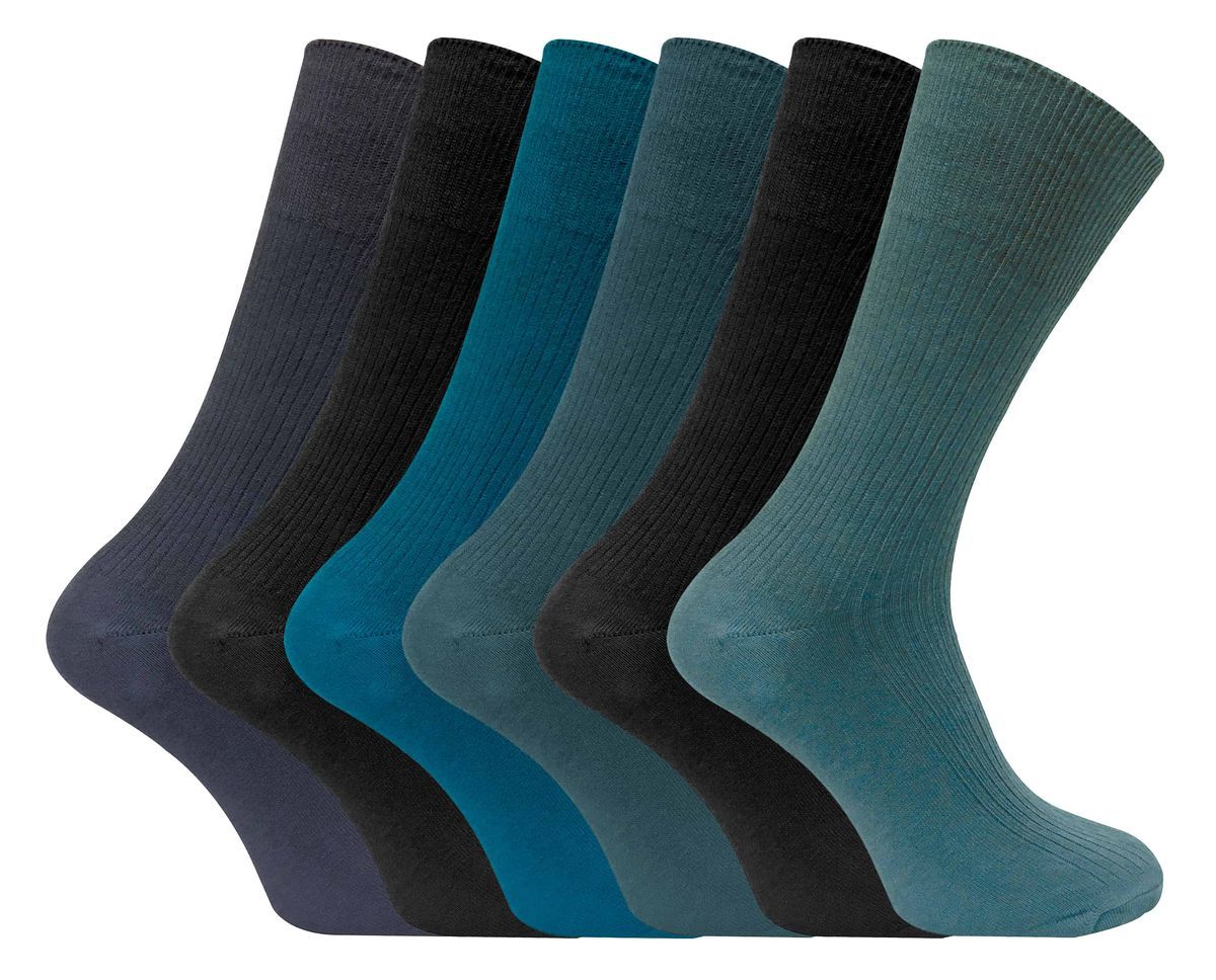 6 Paar Herren atmungsaktiv Baumwolle nicht elastisch lose breite Top Kleid Socken