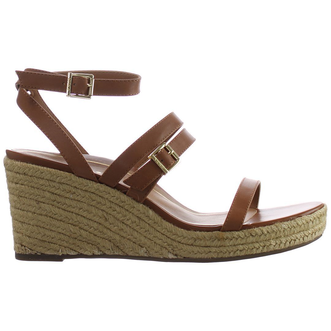 Espadrille-Wedgesandalen mit Knöchelriemen