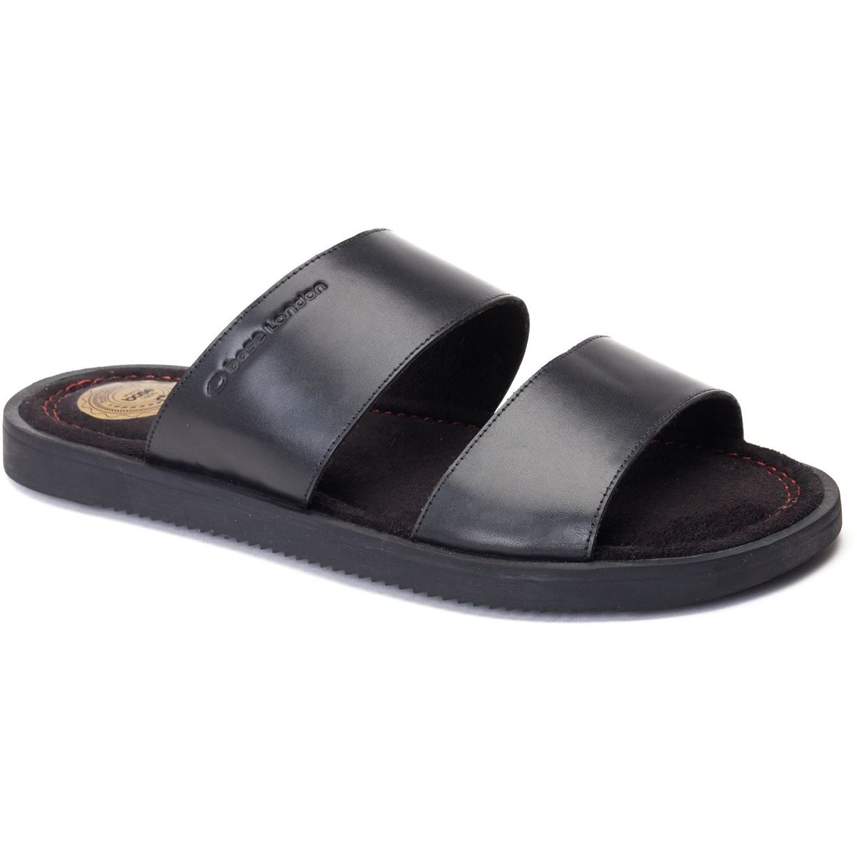 Base London Maven Herren Sandalen aus schwarzem Leder