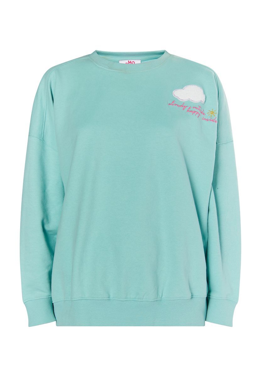 Mymo Sweatshirt mit Rundhalsausschnitt Damen Aqua