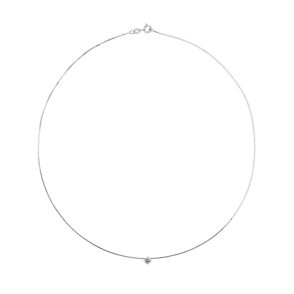 Filigrane Solitär Halskette aus Sterling Silber