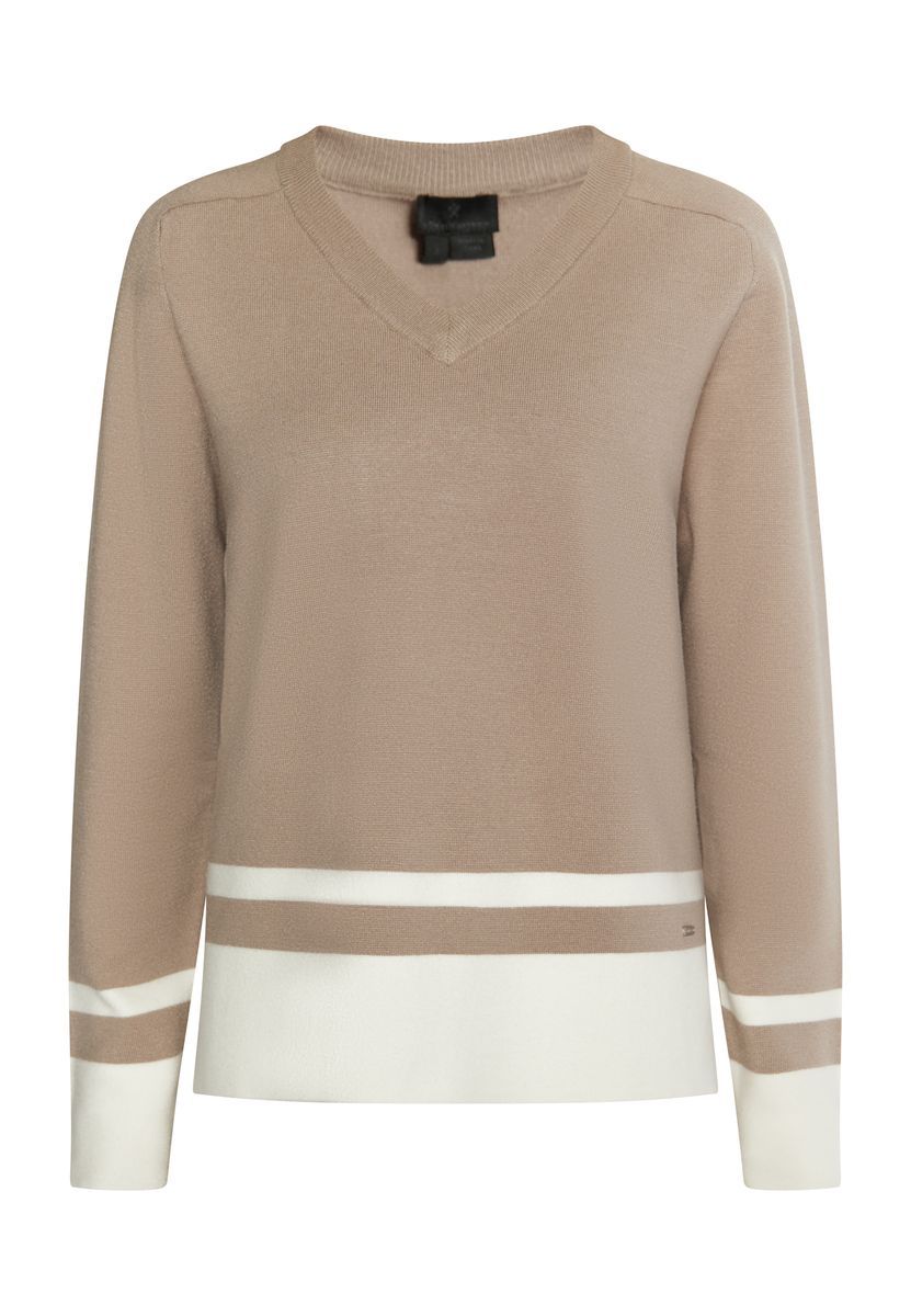 Dreimaster Strickpullover Damen Schlamm Wollweiss