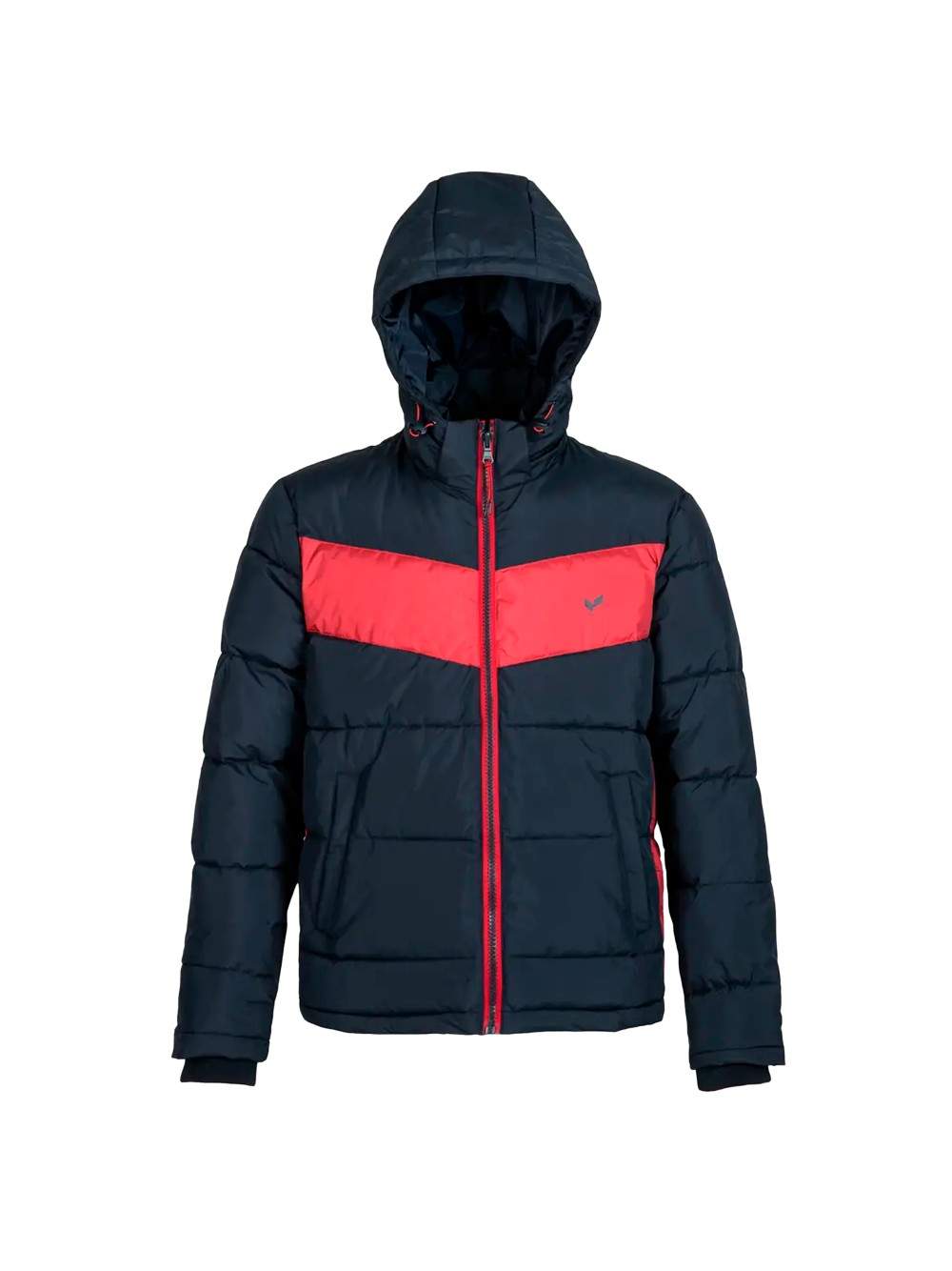 Colorblock Steppjacke mit Kapuze