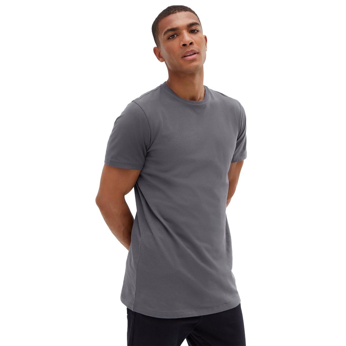 Herren Einfarbiges Rundhals T-Shirt