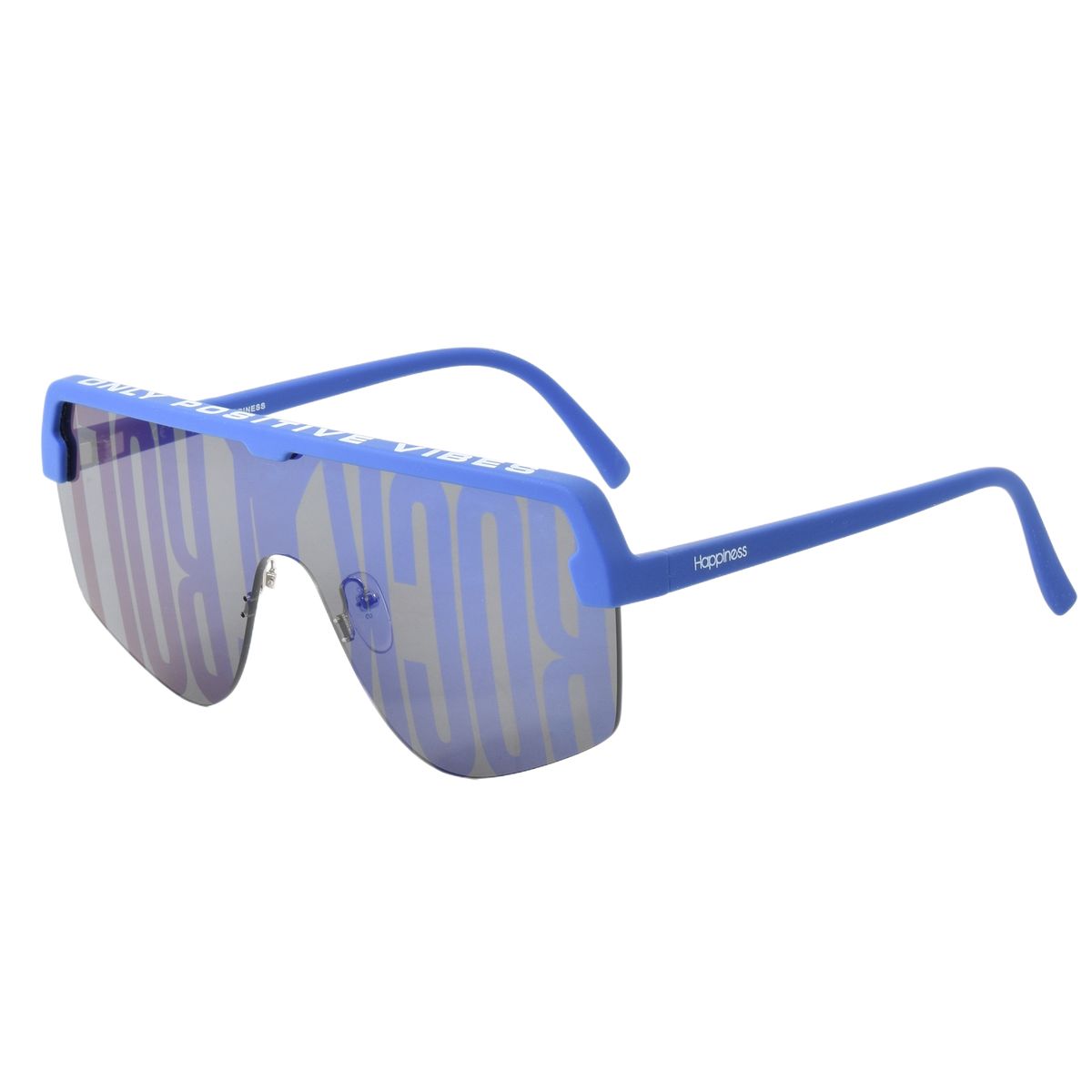 Futuristische Schild-Sonnenbrille mit Spiegelglas