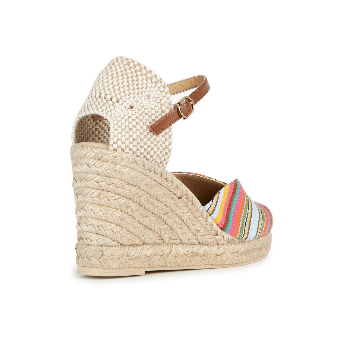 Bunte Espadrilles Keilsandaletten mit Streifen