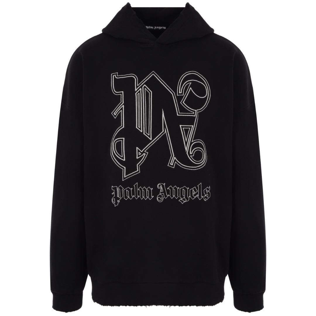 Grafik-Kapuzenpullover mit Monogramm-Logo