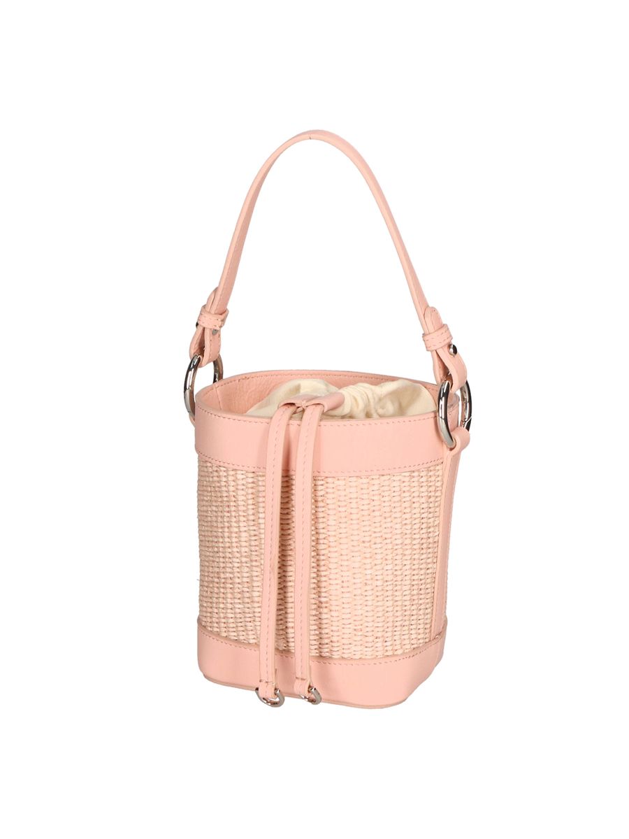 Beuteltasche mit geflochtenem Stroh