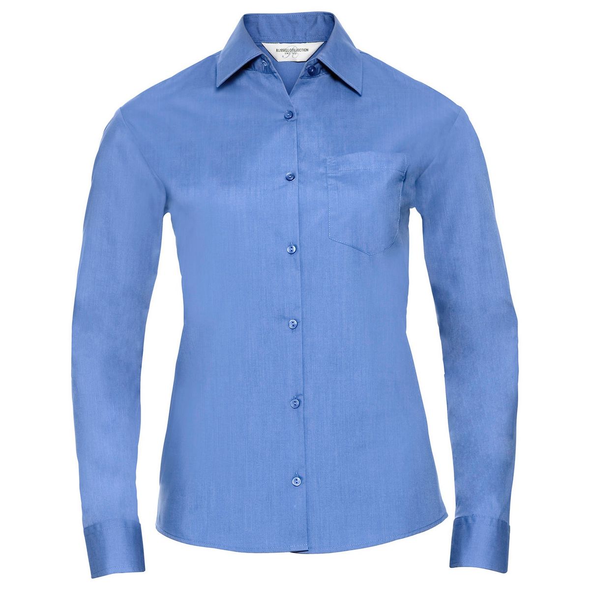 Russell Collection - Formelles Hemd Pflegeleicht für Damen Langärmlig (Business-Blau)