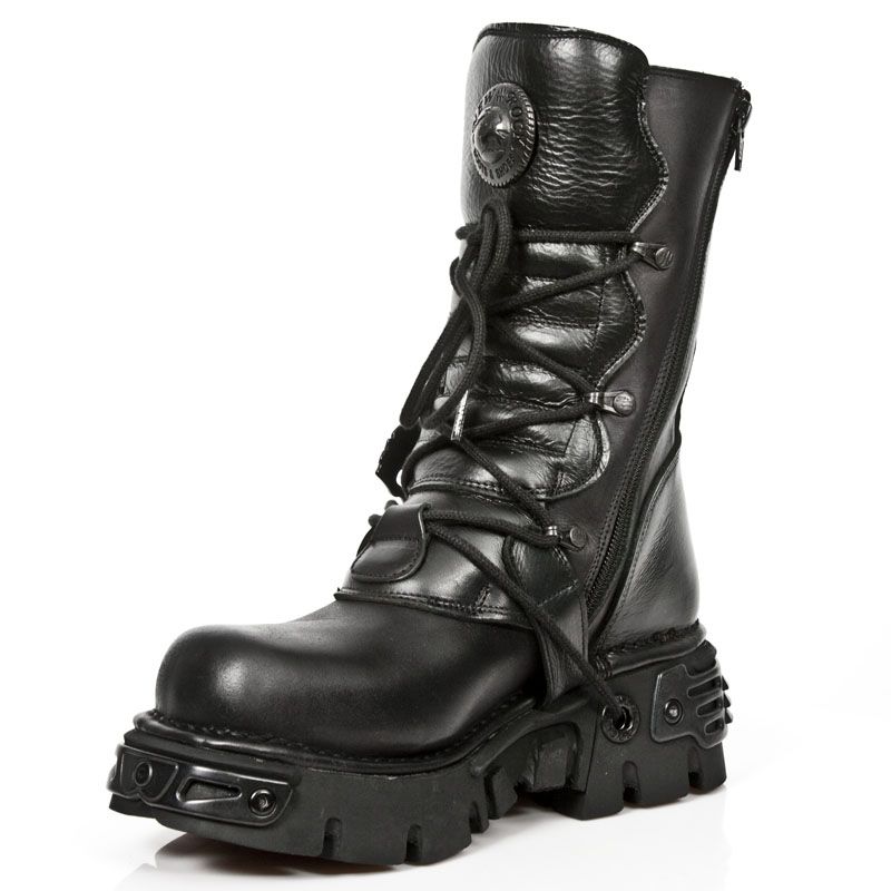 Reactor Totenkopf-Schnallen Plateau-Stiefel