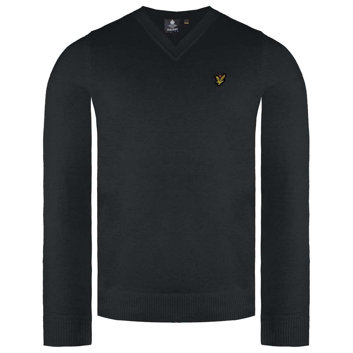 Klassischer Merino-Wollpullover mit V-Ausschnitt