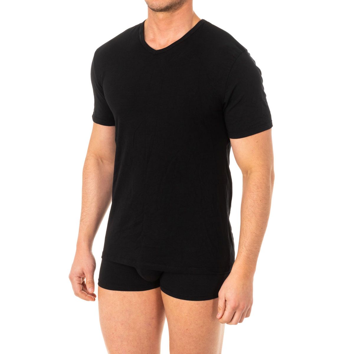 Herren Klassisches V-Ausschnitt T-Shirt