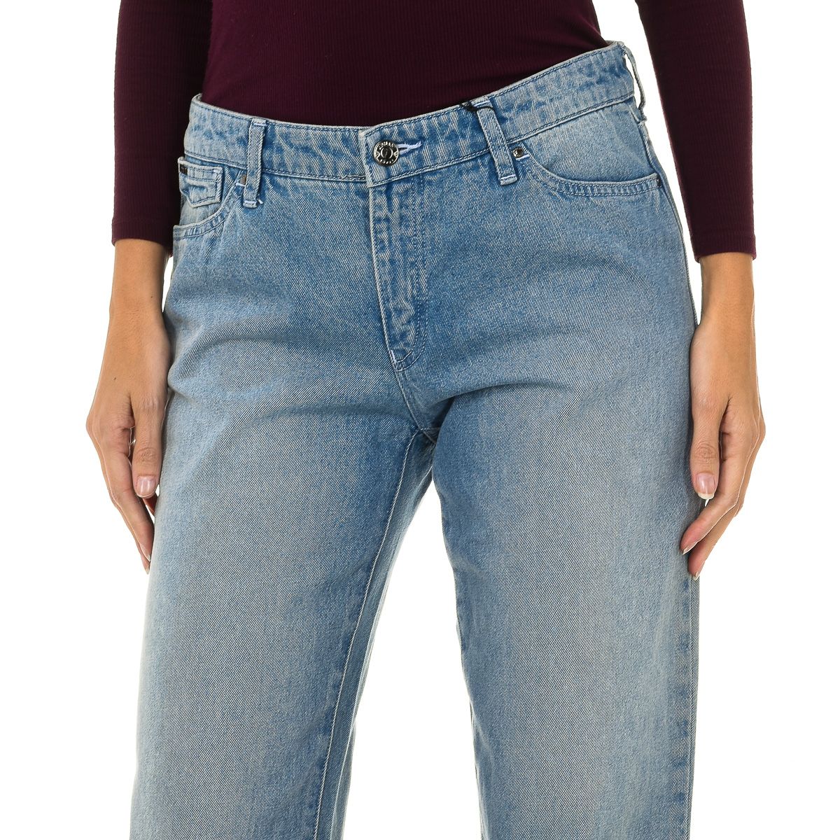 Zweifarbige Straight-Leg Jeans im Color-Block-Design