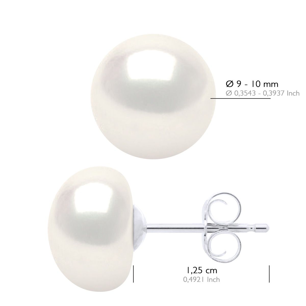Zuchtperlen Ohrstecker in Knopfform