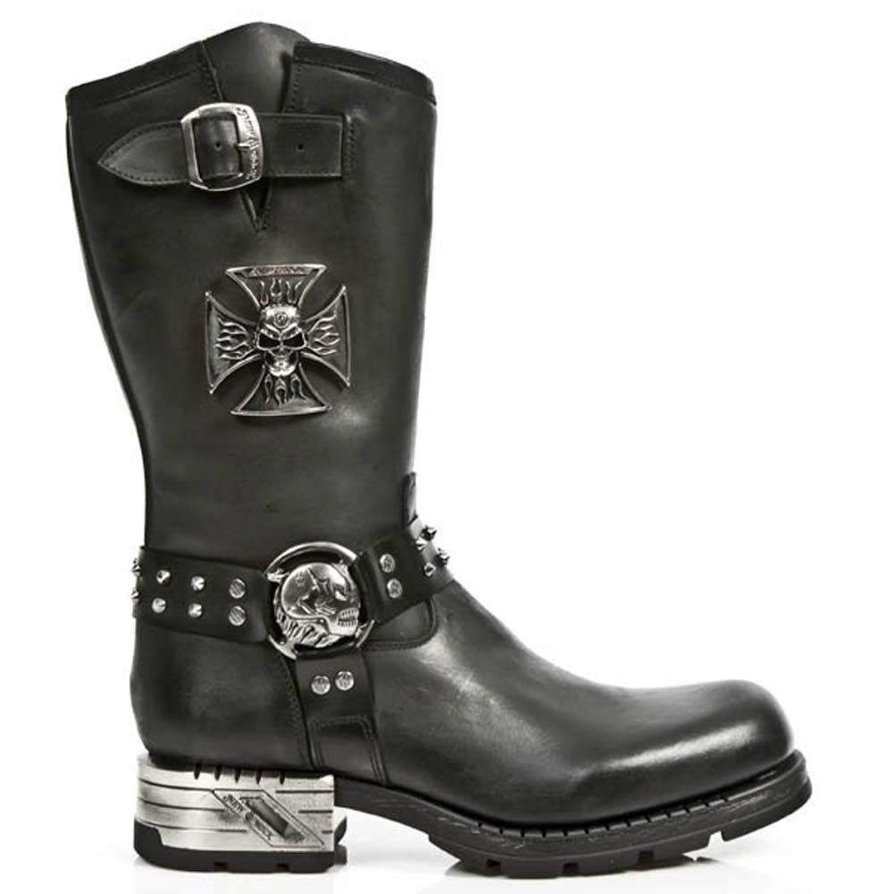 Gothic-Biker-Stiefel mit Totenköpfen