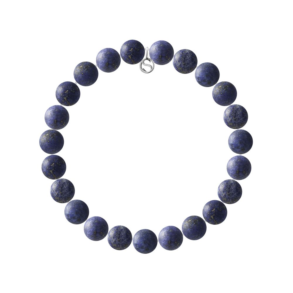 Blaue Steinperlen-Armband mit Gummizug