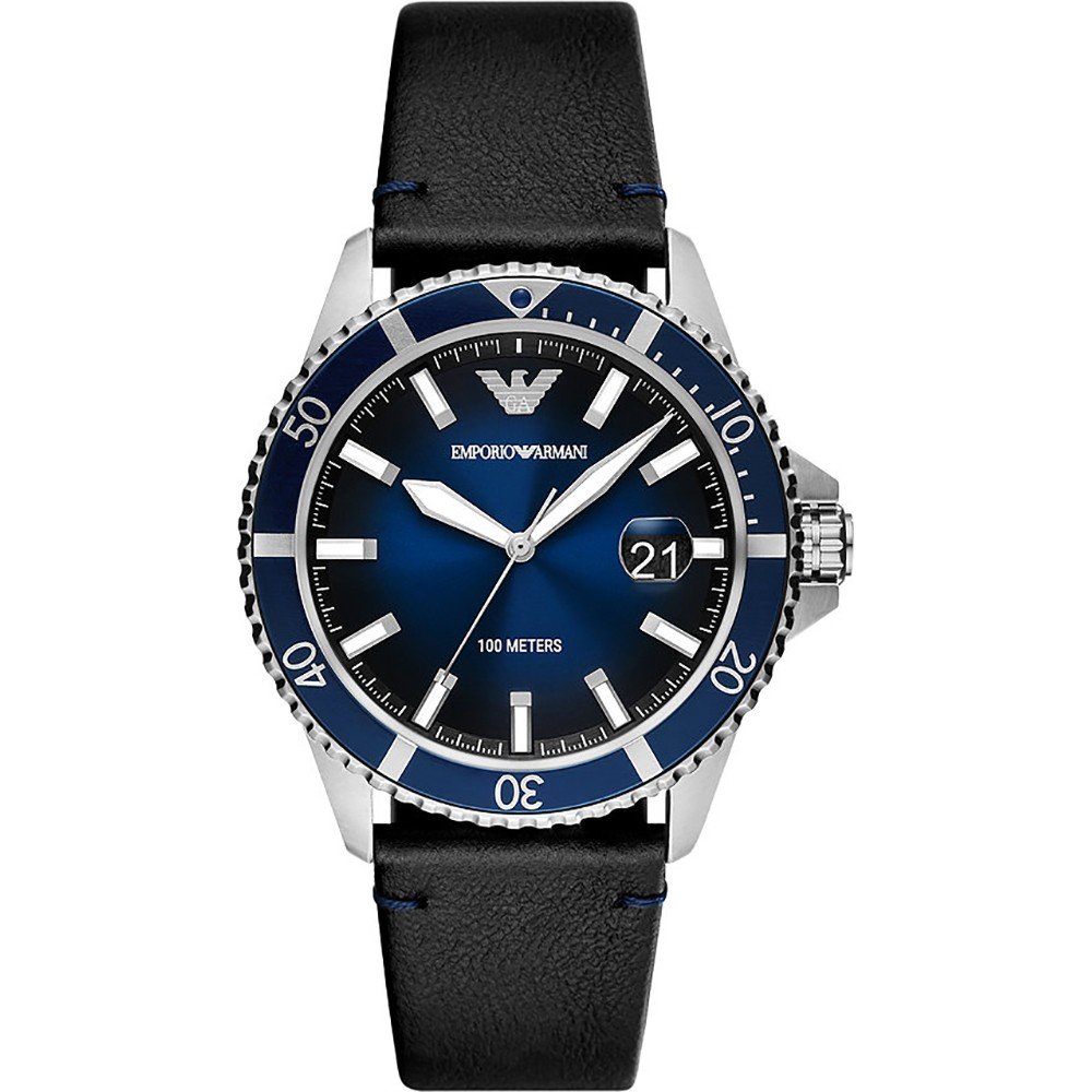 Herrenuhr im Taucherstil mit blauem Zifferblatt