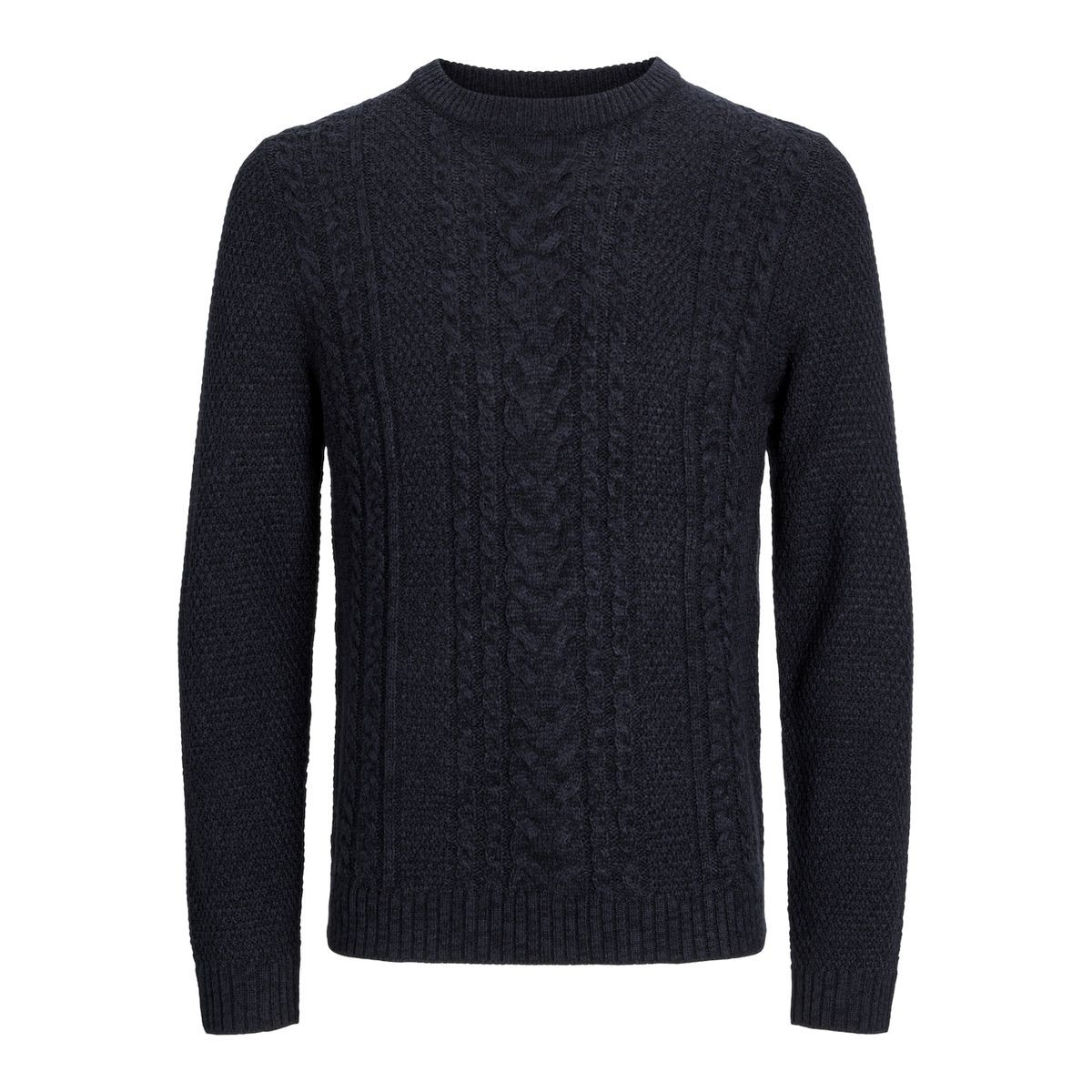 Klassischer Zopfstrick-Rundhals-Pullover