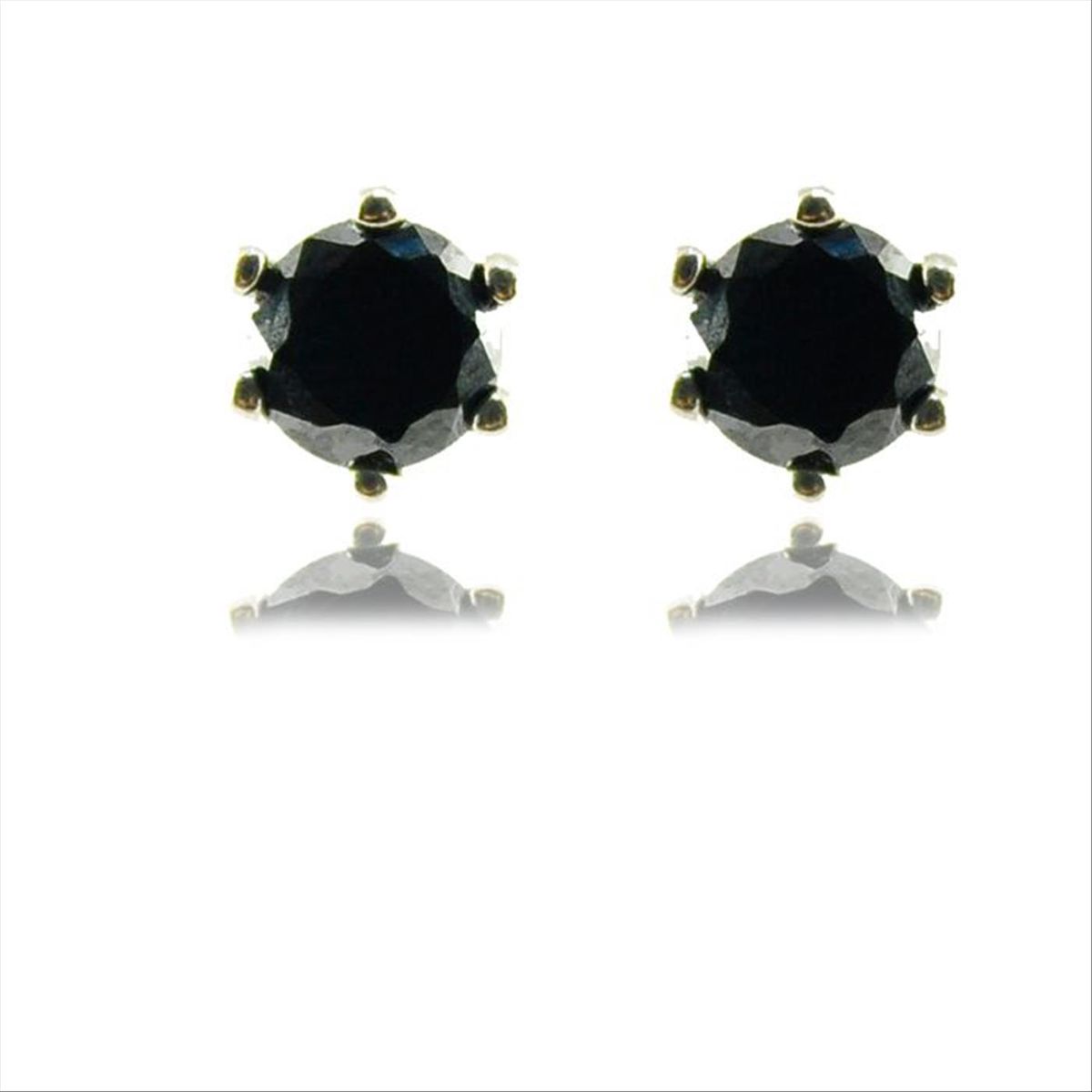 Schwarze Onyx Ohrstecker Silber