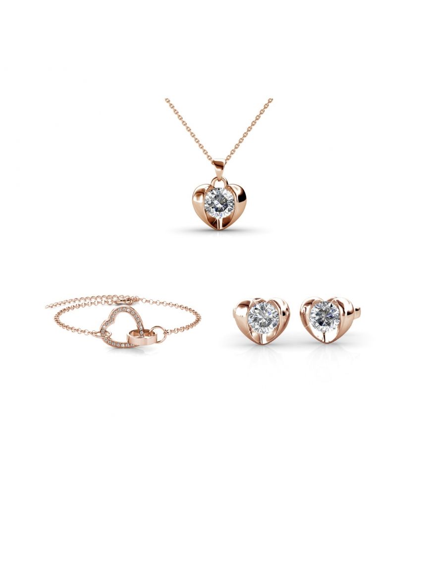 Schmuckset Herz in Roségold