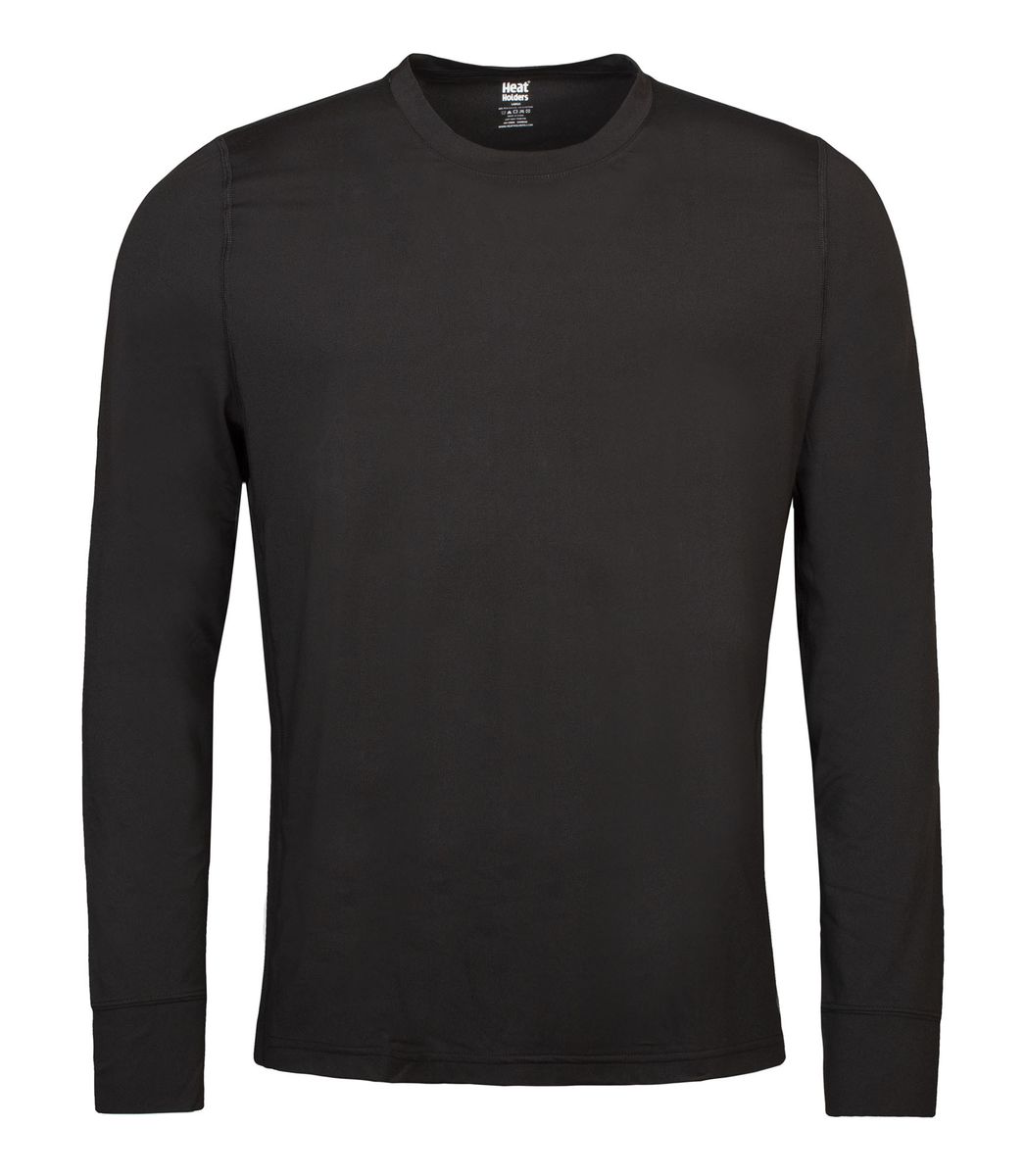 Mens Thermal Long Sleeve T Shirt | Wärmehalter | Winter Base Layer Top - Schwarz