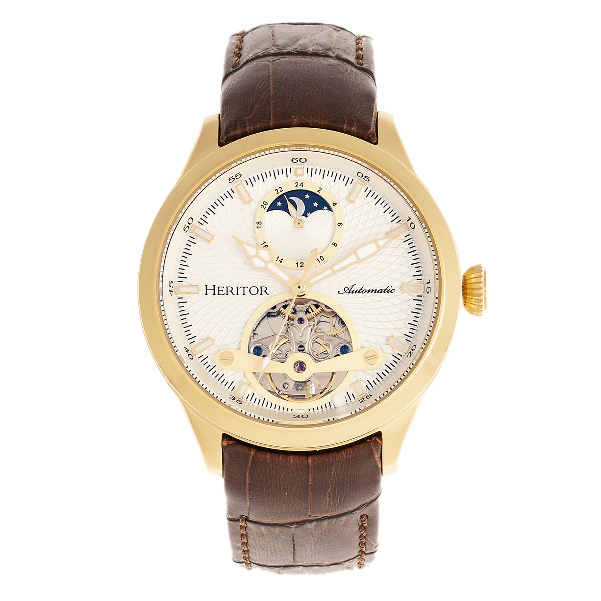 Elegante Automatikuhr mit offenem Uhrwerk