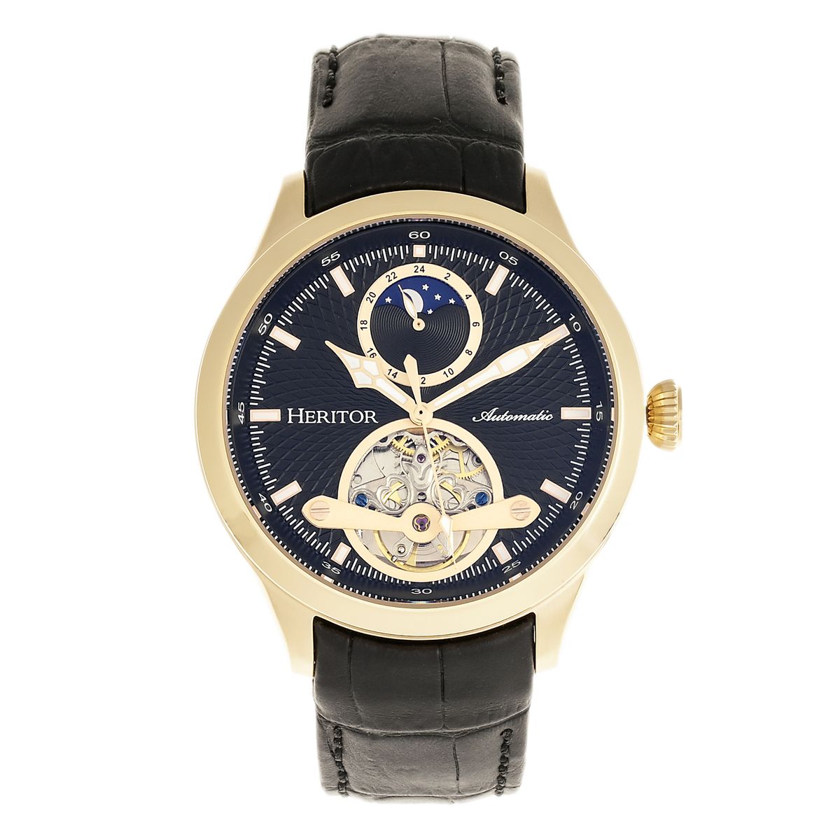 Elegante Automatikuhr mit offenem Uhrwerk