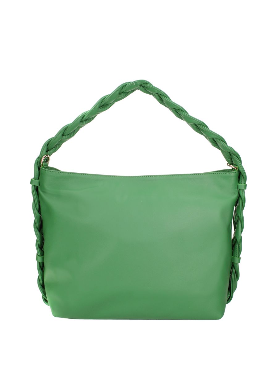 Schultertasche mit geflochtenem Griff