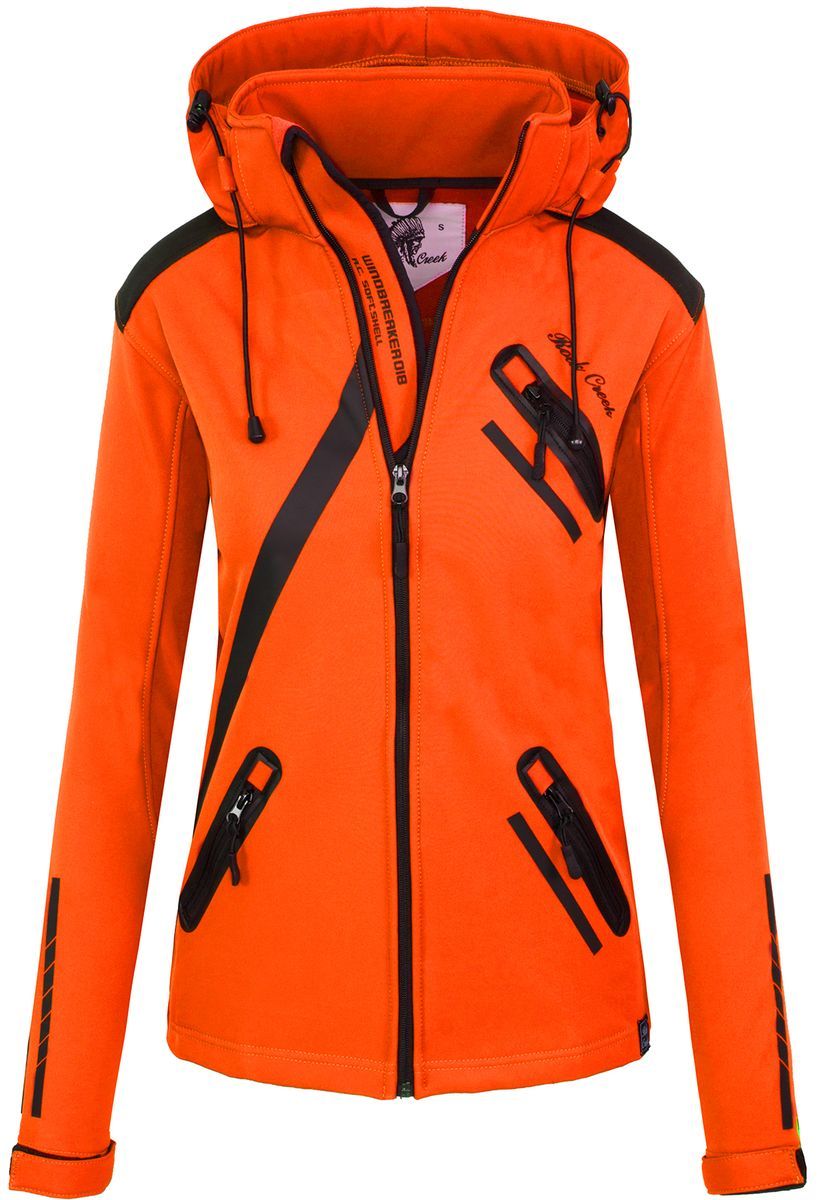 Wetterfeste Softshell-Windjacke mit Kapuze