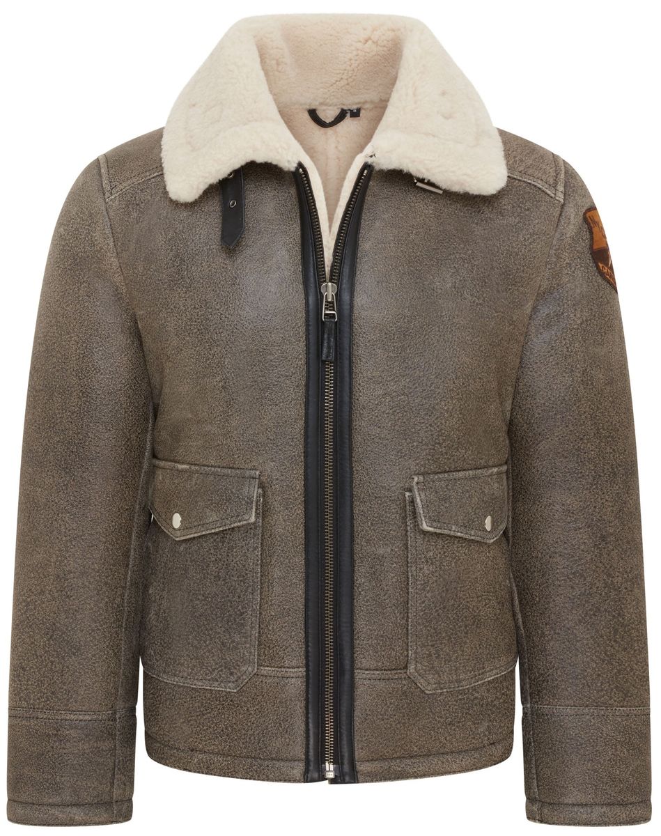 Herren Shearling B3 Bomber Jacke Akutan