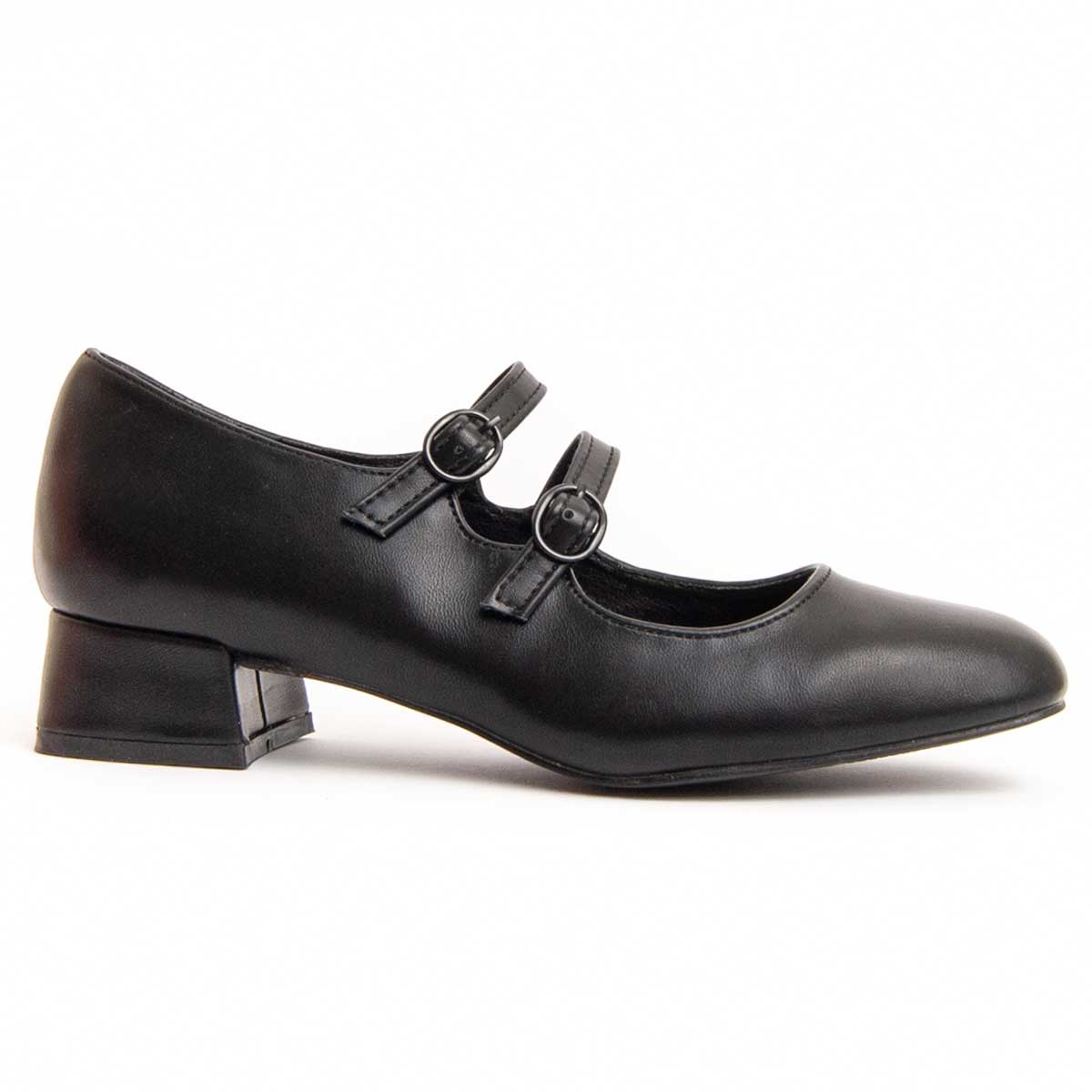 Schwarze Mary Janes mit Blockabsatz