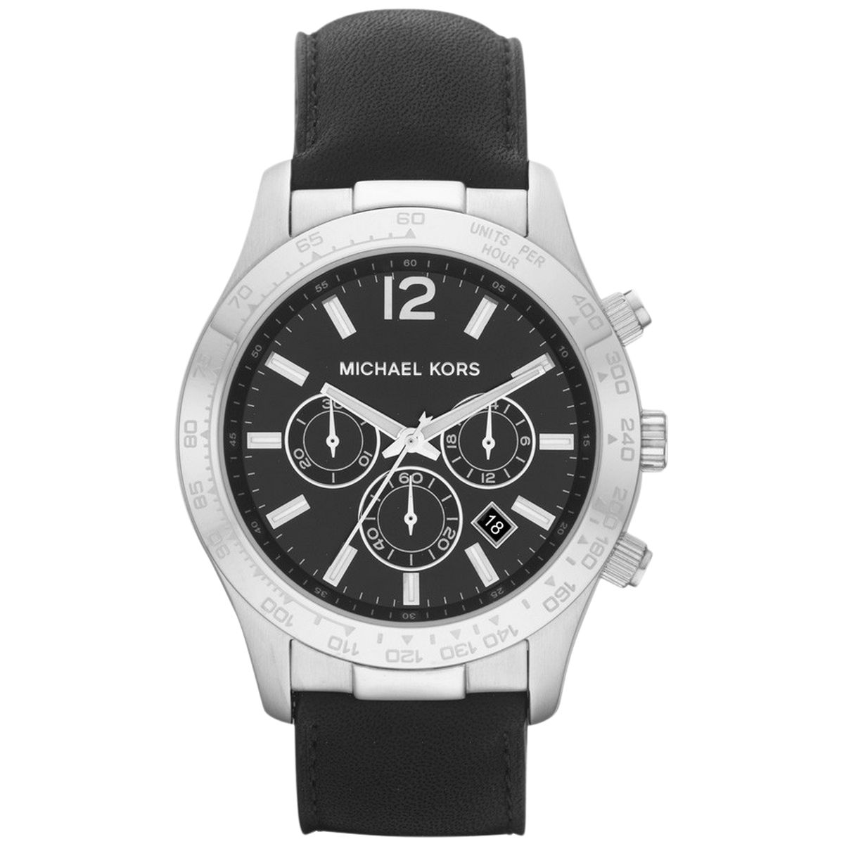 Silberner Chronograph Uhr mit Gummiarmband