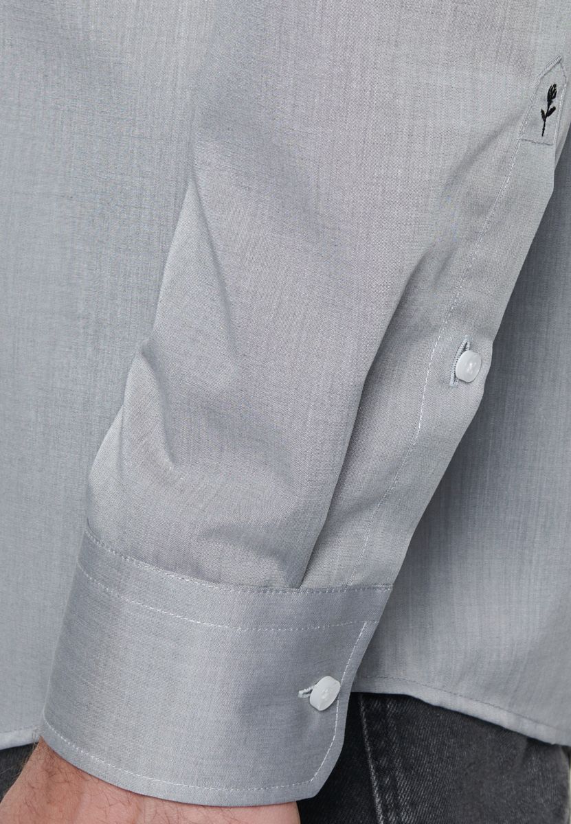 Klassisches Chambray Langarmhemd