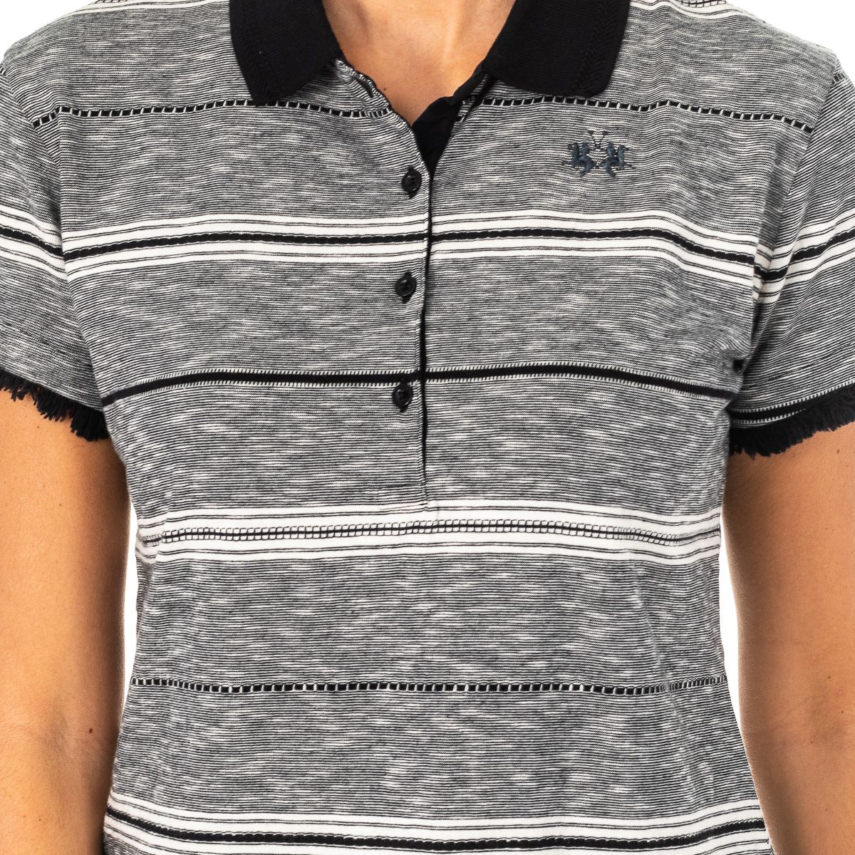 Gestreiftes Poloshirt mit Fransendetails
