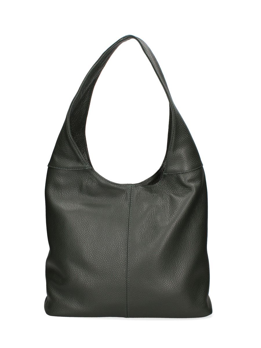 Dunkelgrüne Hobo-Tasche aus Leder