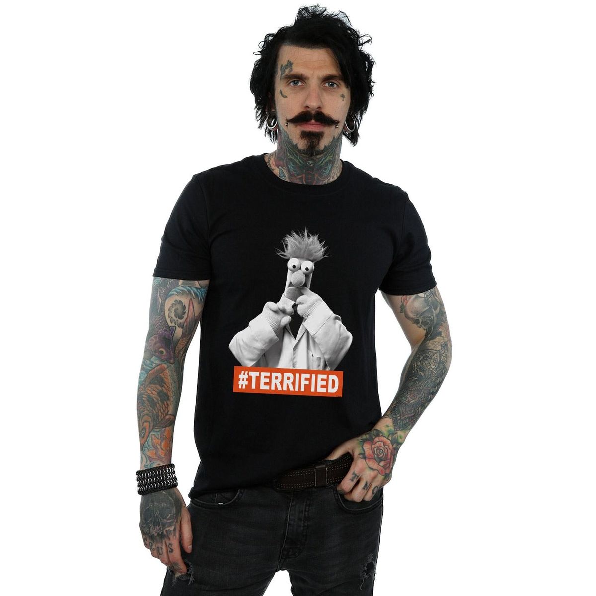 T-Shirt mit Beaker Terrified Print